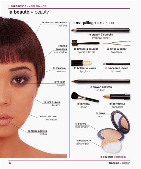 beauté maquillage vocabulaire fle pinterest language and learning french
