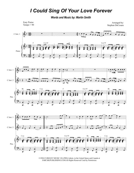 I Could Sing Of Your Love Forever Arr Stephen Decesare Sheet Music