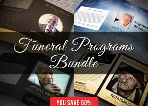 Funeral Program Template Bundle Inspiks Market