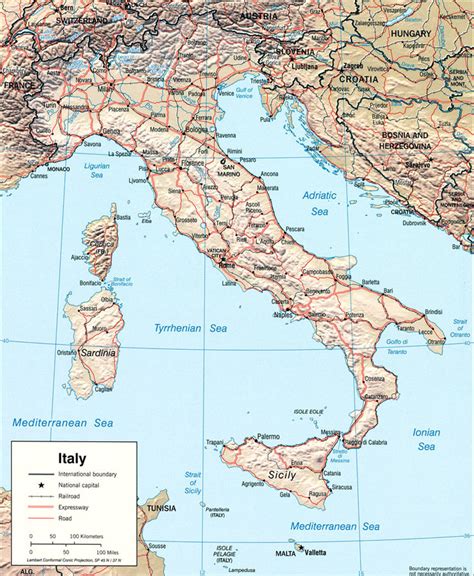 Map Of Italian Relief