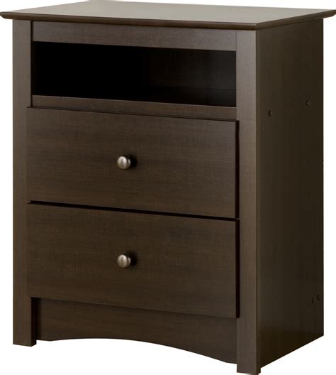 Set of 2 nightstands fitted with 4 thicken feet, are sturdy enough to support daily items. Fremont Tall 2-Drawer Nightstand With Open Shelf ...