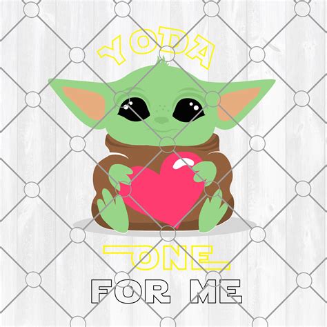 Yoda One For Me Svg Baby Yoda With A Heart Svg Star Wars Svgbaby