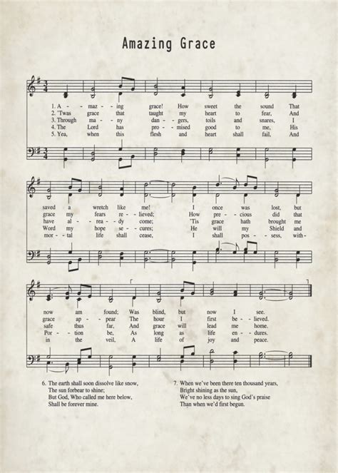 1835 in the southern harmony. 'Hymn Amazing Grace' Metal Poster Print - Gianfranco Grenar | Displate in 2021 | Hymn sheet ...