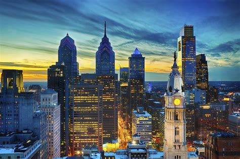 Philadelphia City Skyline At Night
