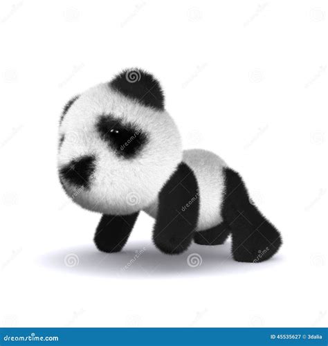 3d Baby Panda Bear Crawling On Floor Stock Illustration Illustration