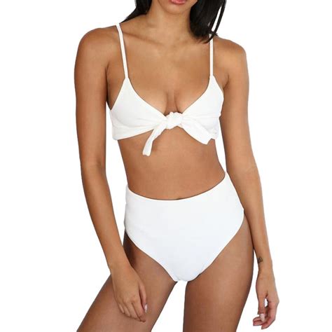 2019 Sexy Bikini Set Ribbed High Cut Swimsuit Strapless Wire Free Bathing Suit Swimwear Bandeau