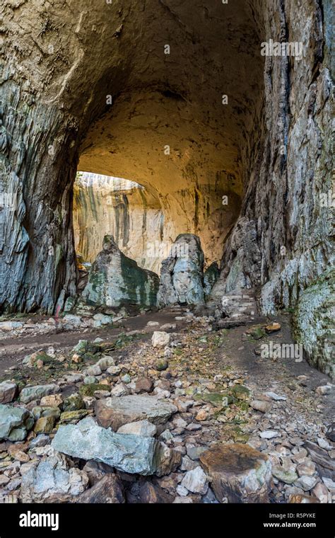 Prohodna Cave Also Known As Gods Eyes Near Karlukovo Village Bulgaria
