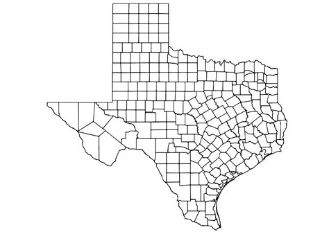 Texas County Map Digital Vector Ai Svg Png Dwg Etsy Uk