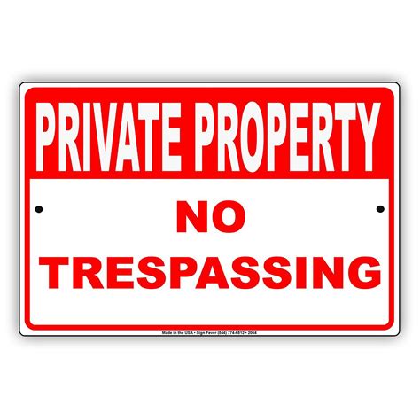 Private Property No Trespassing No Entry Restriction Caution Alert