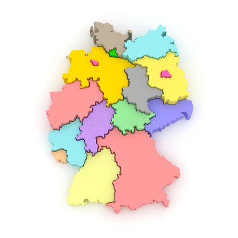 Mapa 3d Mapa Germany Trzy Ilustracji Ilustracja Złożonej Z Niemcy