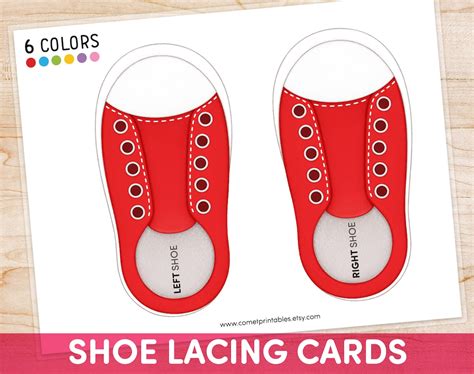 Shoe Lacing Practice Printable Shoe Tying Cards Lacing Etsy