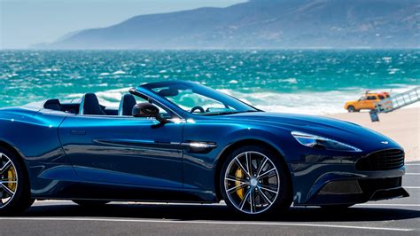 Blue And Convertible Aston Martin Vanquish Volante