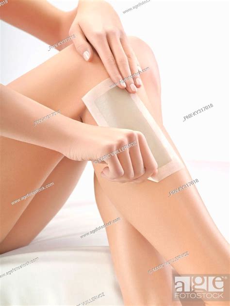 Woman Waxing Her Leg Stock Photo Picture And Royalty Free Image Pic