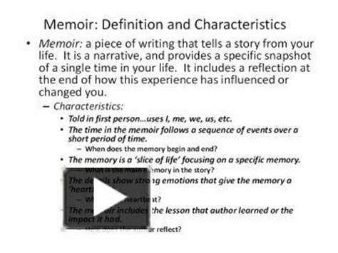 PPT - Memoir: Definition and Characteristics PowerPoint presentation | free to view - id: 3c3f7c ...