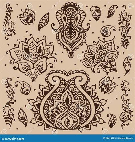 Henna Vector Design Stock Vector Illustration Of Elements 62418185