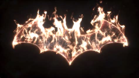 The Dark Knight Rises Bat Symbol Is Glowing In The Night Sky With Fire