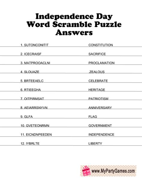 For more of our free printable worksheets and activities for the fourth of july, click here. Free Printable 4th of July Word Scramble Puzzle
