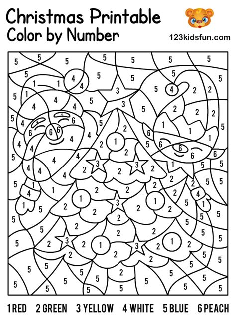 Color By Number Christmas Free Printable