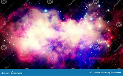 Flying Through Stellar Nebulae And Cosmic Dust Clusters Of Cosmic Gas