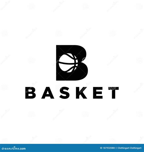 Letter B Logo With Basketball Vector Design Graphic Icon Logo Symbol