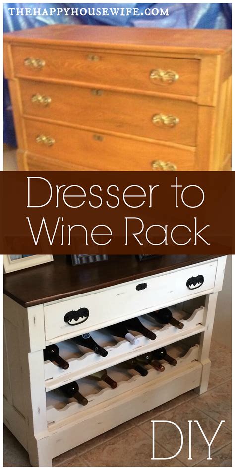 Use diy to learn new skills and meet kids. Dresser to Wine Rack DIY - The Happy Housewife™ :: Home ...