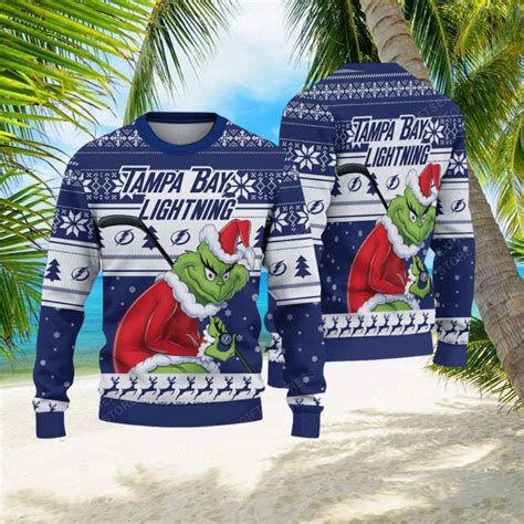 NHL Tampa Bay Lightning Ugly Sweater Grinch Christmas Sweater Limotees