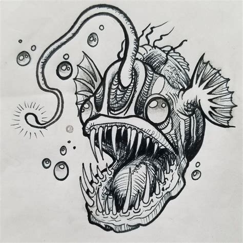 Tattoo Anglerfish Pegelagarto Dibujos Detallados Dibujos Tribales