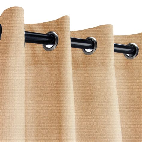 Sunbrella Canvas Camel Outdoor Curtain With Nickel Grommets 50 In X 96