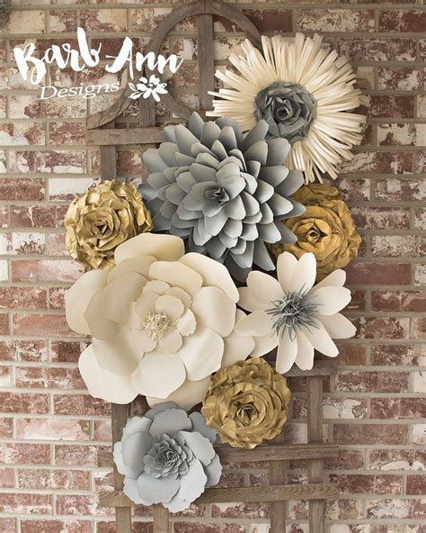 Gorgeous Paper Flowers Flower Wall Floral Wall Paper Art