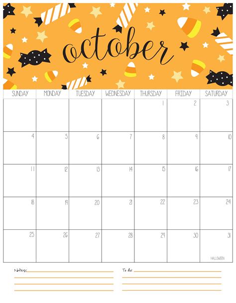 Cute October Calendar