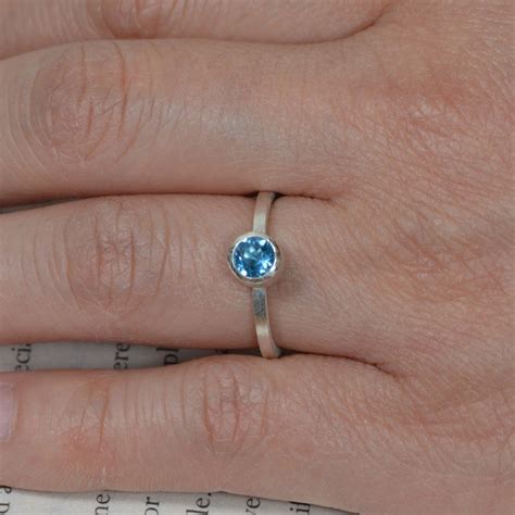 Blue Topaz Ring In Sterling Silver By Huiyi Tan