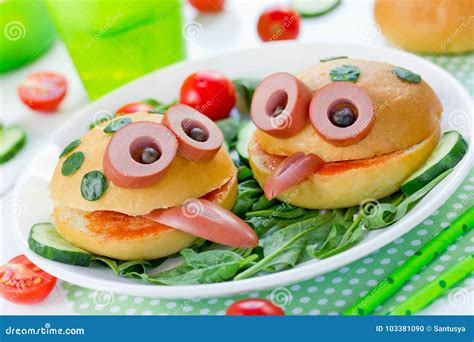 Funny Sandwiches For Children Animal Shaped Sandwich Like A Fro Stock