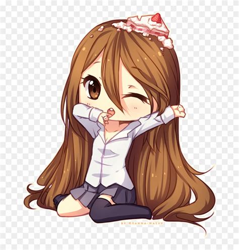 Cute Chibi Anime Girl With Brown Hair