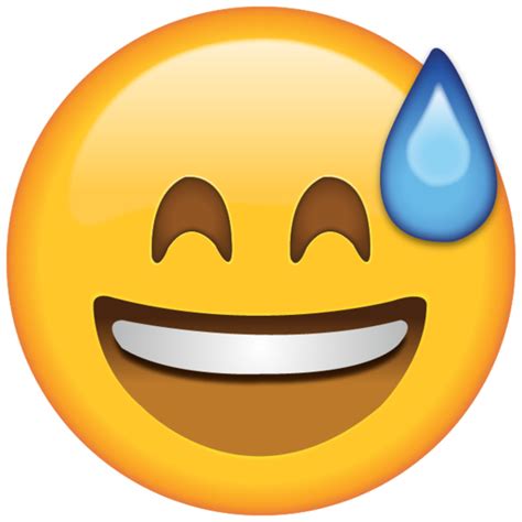 Emoji Transparent Download Smiling With Sweat Emoji Island Png Clipartix