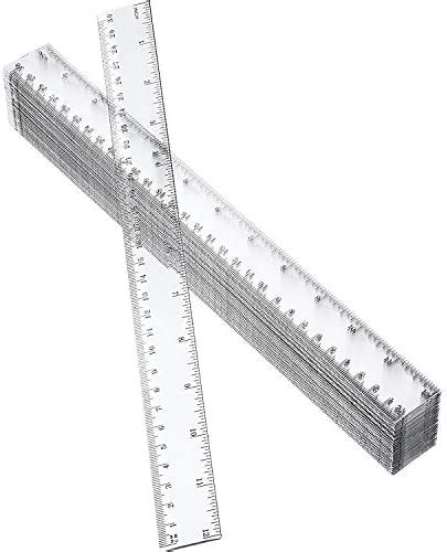50 Pack Clear Plastic Ruler 12 Inch Standardmetric Rulers Straight