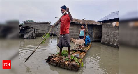 Floods Continue To Ravage Assam 87 Dead Now 2419 Lakh Affected 2323 Villages Under Water