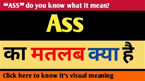 Ass Meaning In Hindi Ass Ka Matlab Kya Hota Hai Youtube