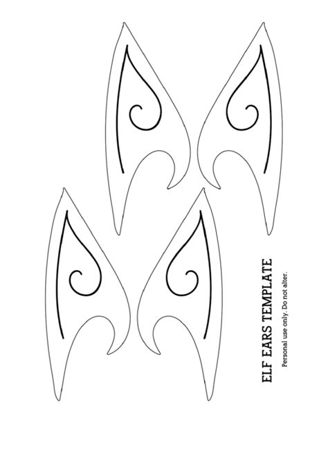 Elf Ear Template Printable Sketch Coloring Page