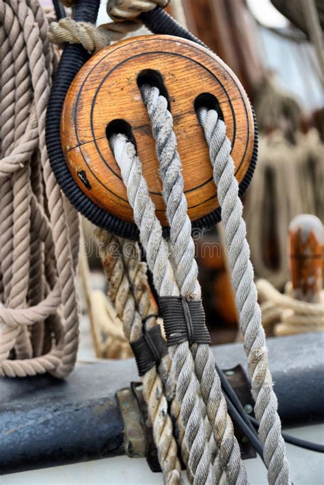 Pulleys Ropes And Winches Stock Photo Image Of Pulleys 18136496