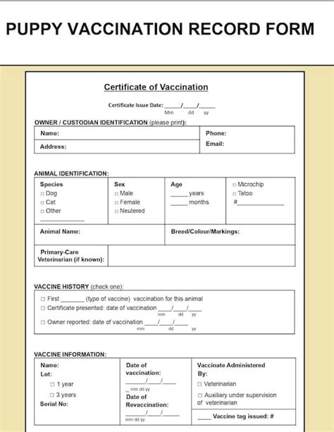 Dog Vaccination Record Printable Pdf Fill Online 60 Off