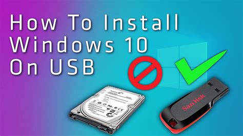 How To Install Windows 10 On Usb Flash Drive Youtube