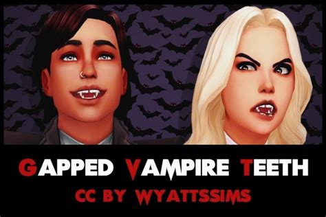 Gapped Vampire Teeth At Wyatts Sims Sims 4 Updates