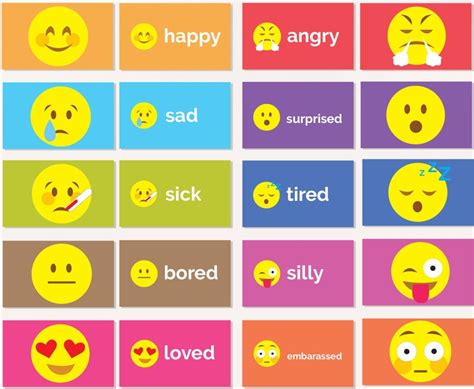 Emotion Cards Printable Feelings Flashcards Teach Feelings