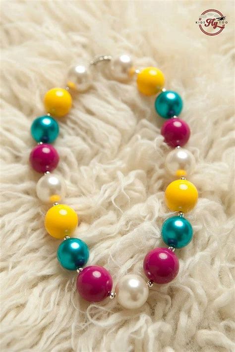 Girls Chunky Necklace M2m Kids Fly Too Etsy Chunky Necklace Beaded