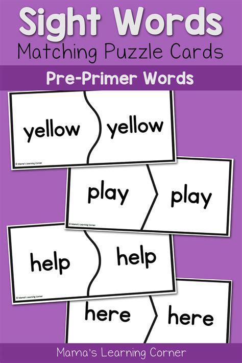 Free Basic Sight Words For Kindergarten Printables