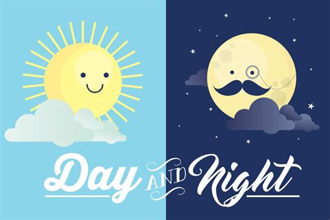 Day And Night Vector ~ Illustrations ~ Creative Market