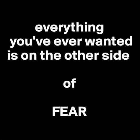 Everything Youve Ever Wanted Is On The Other Side Of Fear Post By Wynter On Boldomatic