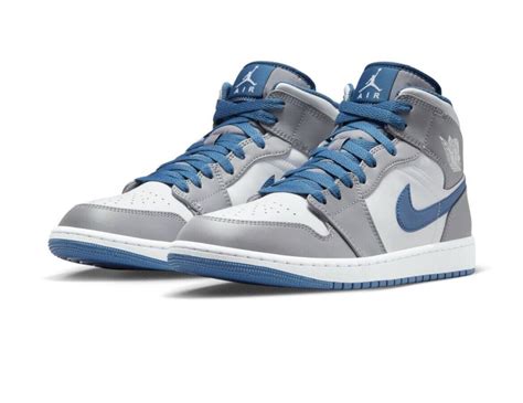 air jordan 1 mid cement grey true blue sneaker steal