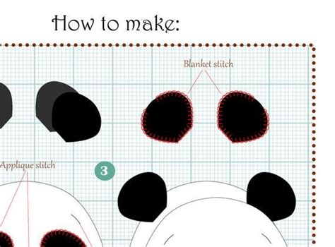 Panda Pattern Felt Panda Sewing Panda Ornaments Kawaii Panda