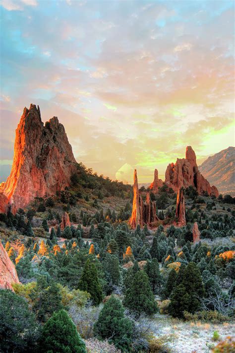 Garden Of The Gods Colorado Springs Colorado At Sunrise Photograph By